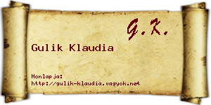 Gulik Klaudia névjegykártya